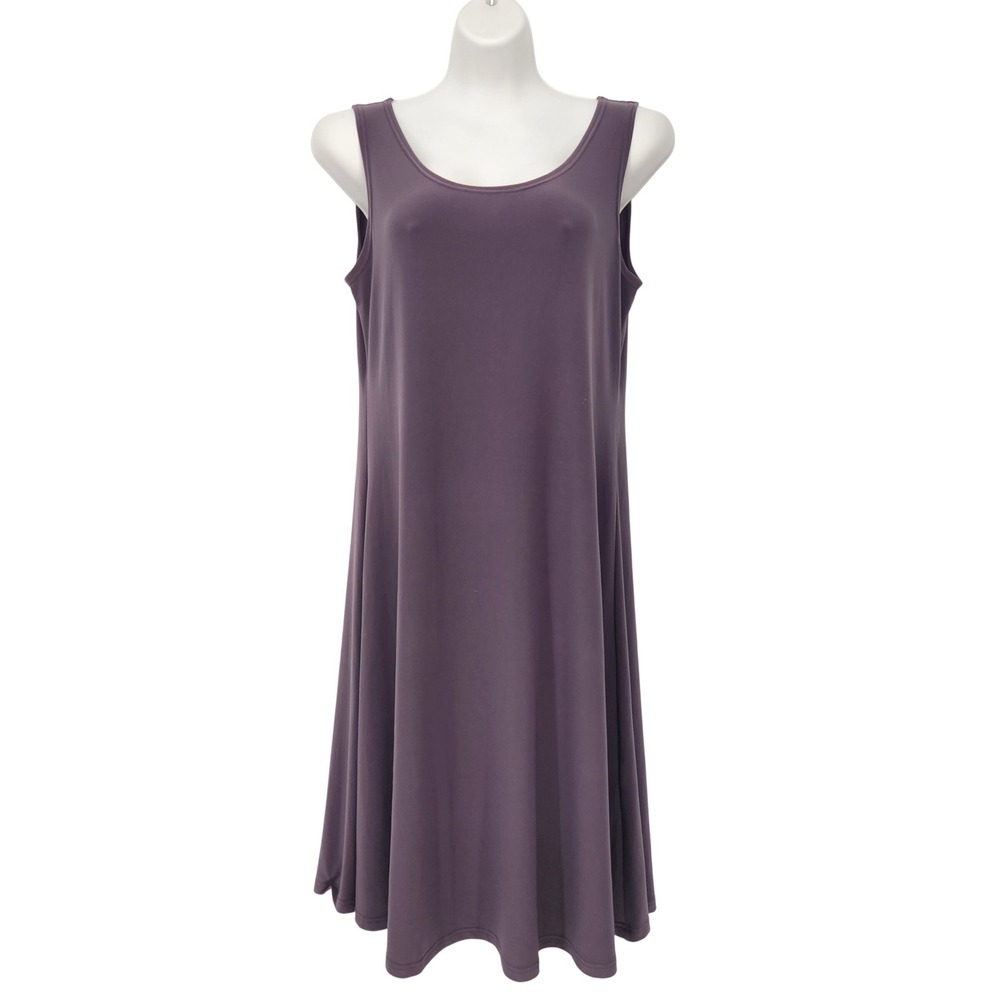 Sympli Womens Dusty Plum Sleeveless Scoop Neck Maxi Dress Made in Canada Size 10
